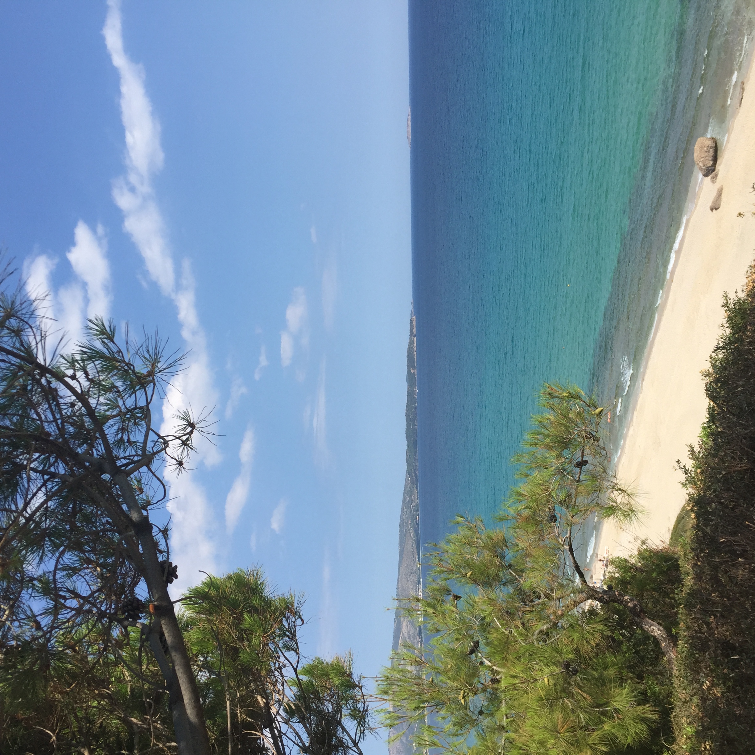 Scenic beach and turquoise water in Thassos, Greece