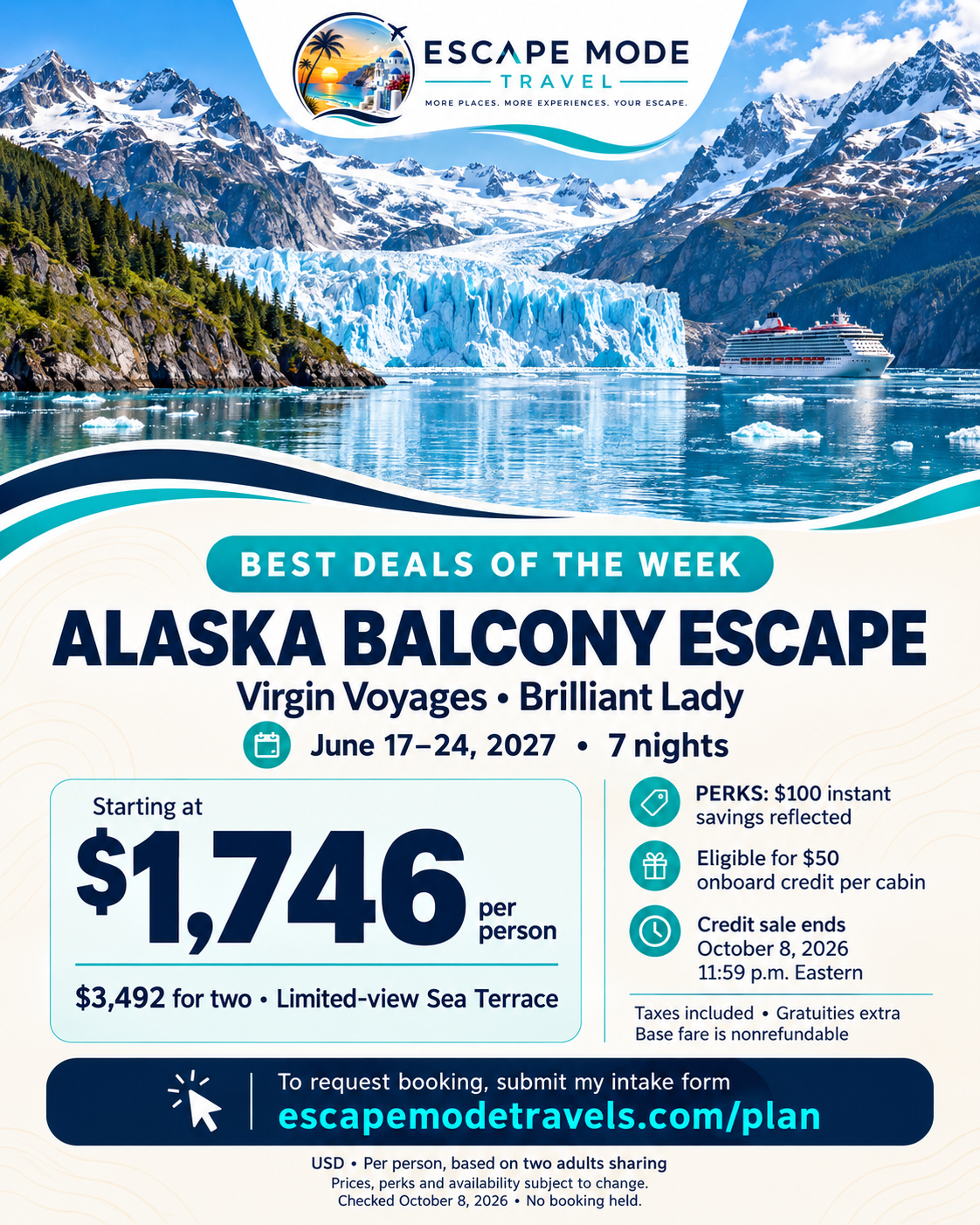 ALASKA BALCONY ESCAPE promotional offer